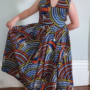 Vintage handmade novelty print dress youth